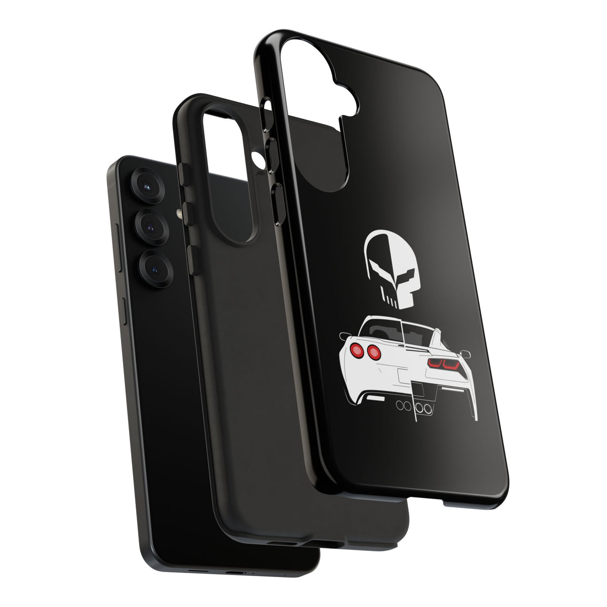 Corvette Punisher Skull Tough Phone Case | Muscle Car Guy Gift