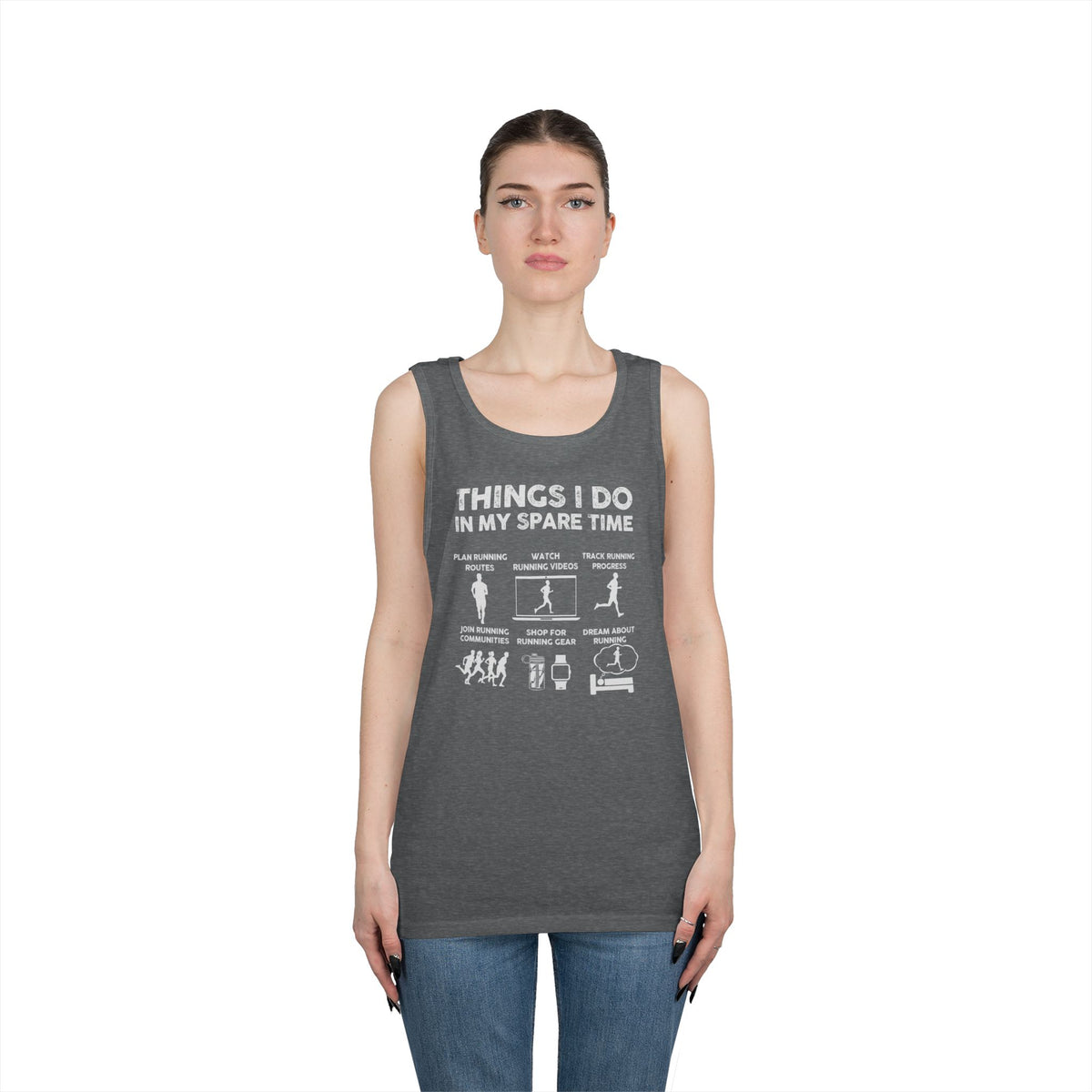 Funny Running Tank Top for Men, Things I Do In My Spare Time Sleeveless Shirt, Marathon Runner Gift, Gym Workout Singlet