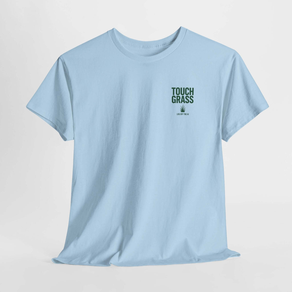 Touch Grass minimalist t-shirt - small left-chest print - programmer gift tee