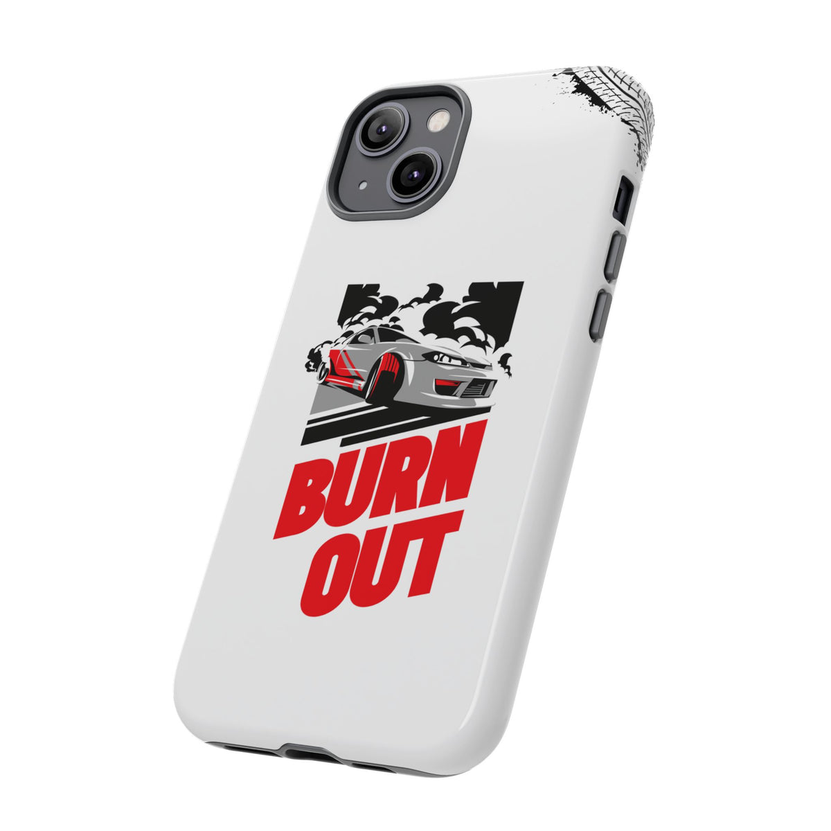 JDM Burnout Tough Car Phone Case - iPhone 14 Plus, glossy, side view