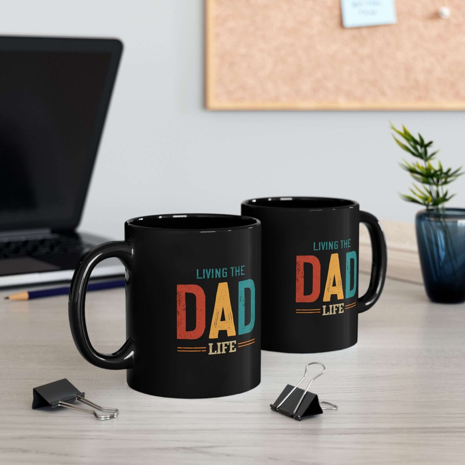 Living the Dad Life Coffee Mug mug back view - car enthusiast gift