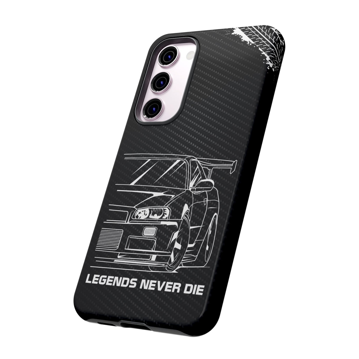 JDM Legends Never Die Tough Phone Case - Samsung Galaxy S23 Plus, glossy, side view