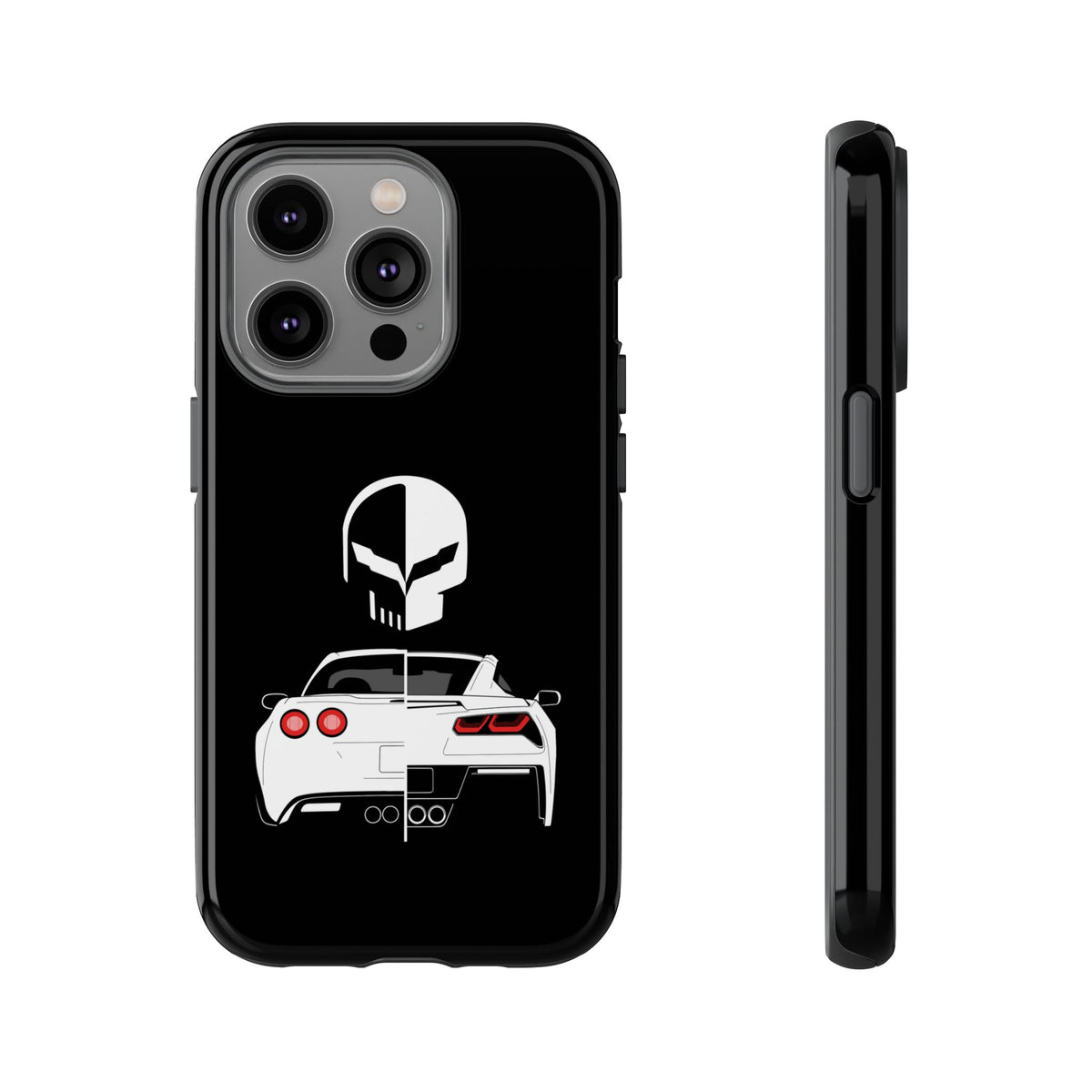 Corvette Punisher Skull Tough Phone Case | Muscle Car Guy Gift