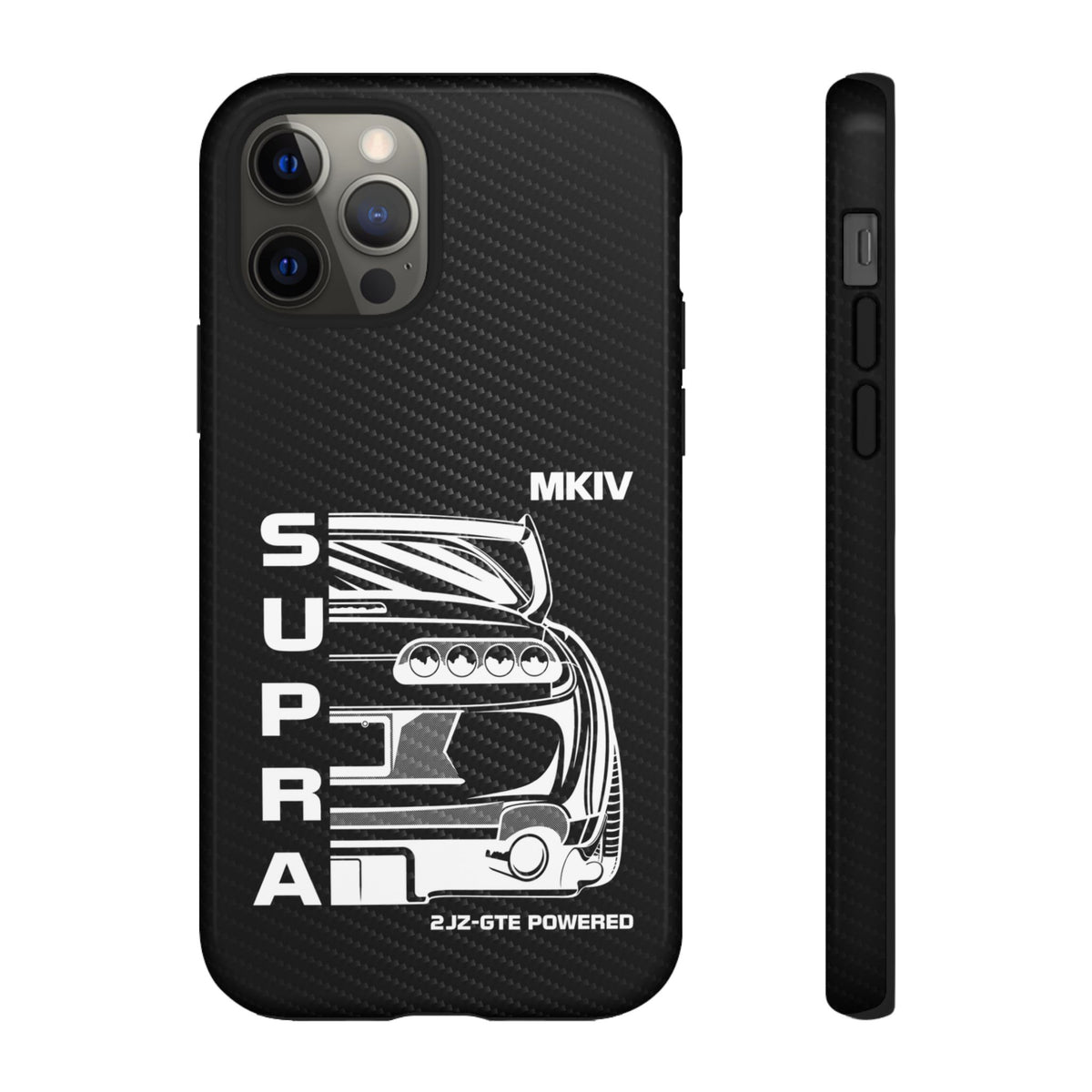 JDM Back View Tough Phone Case - iPhone 12 Pro, glossy, front and side view