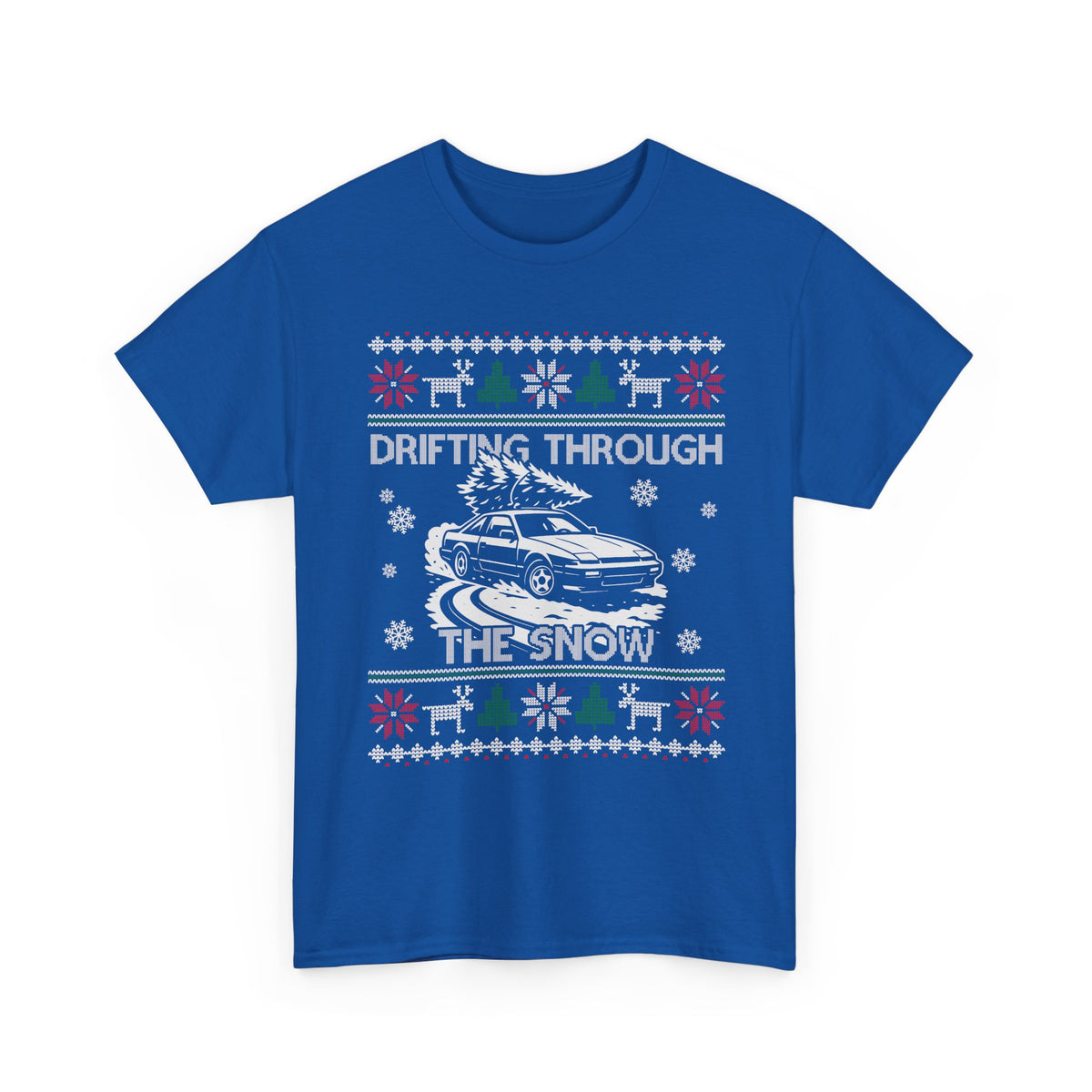 Drifting Through the Snow Ugly Christmas Shirt, Holiday Gift Tee, Christmas Party, JDM Drift Car Guy T-Shirt