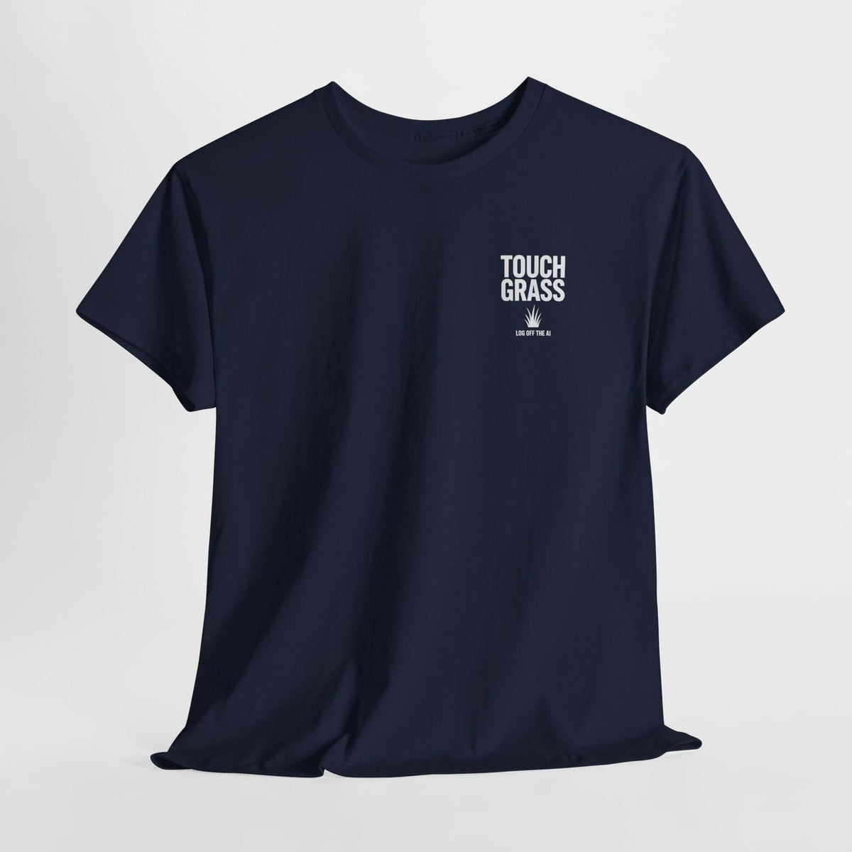 Touch Grass minimalist t-shirt - small left-chest print - programmer gift tee