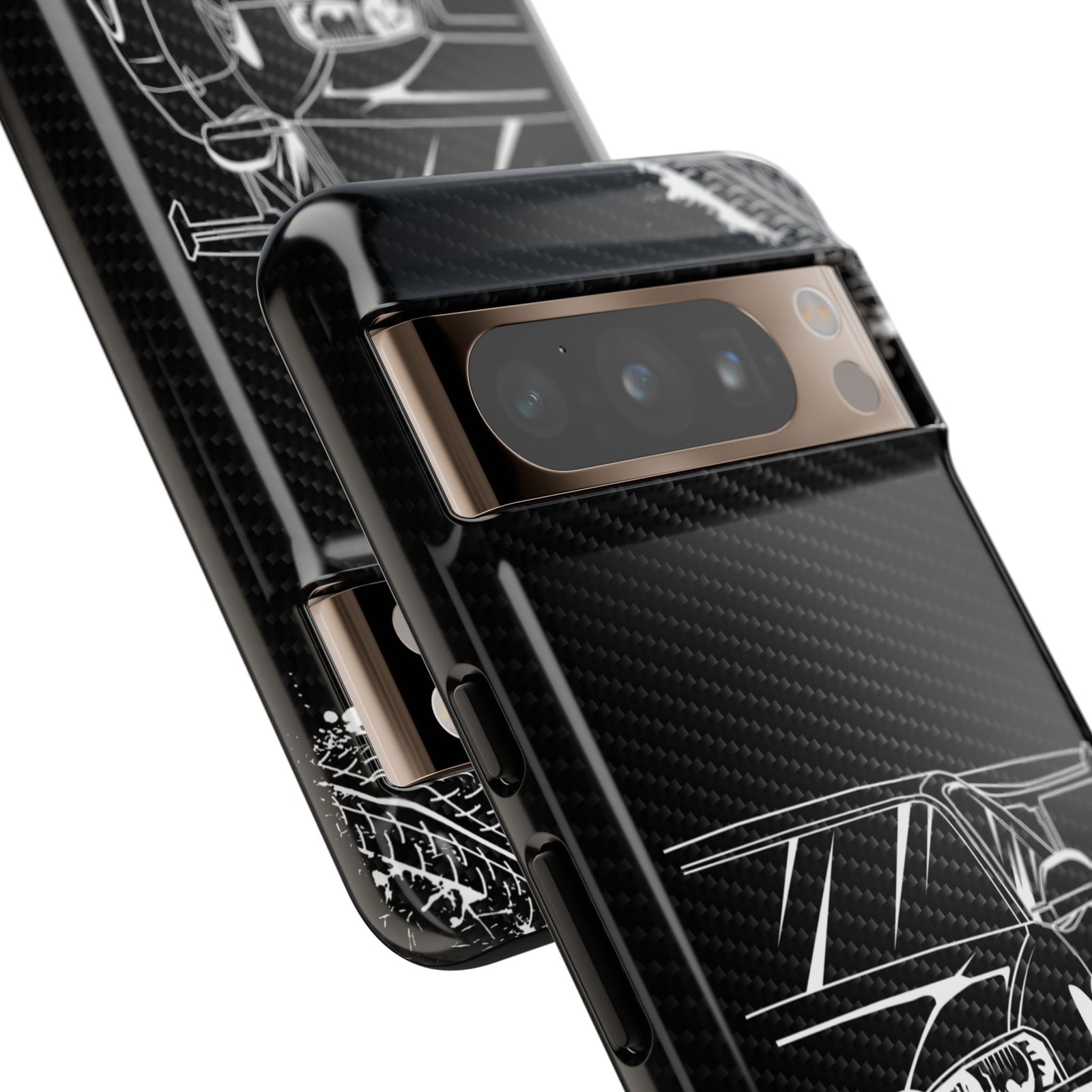 JDM Legends Never Die Tough Phone Case - Google Pixel 8 Pro, glossy, camera cutout close-up
