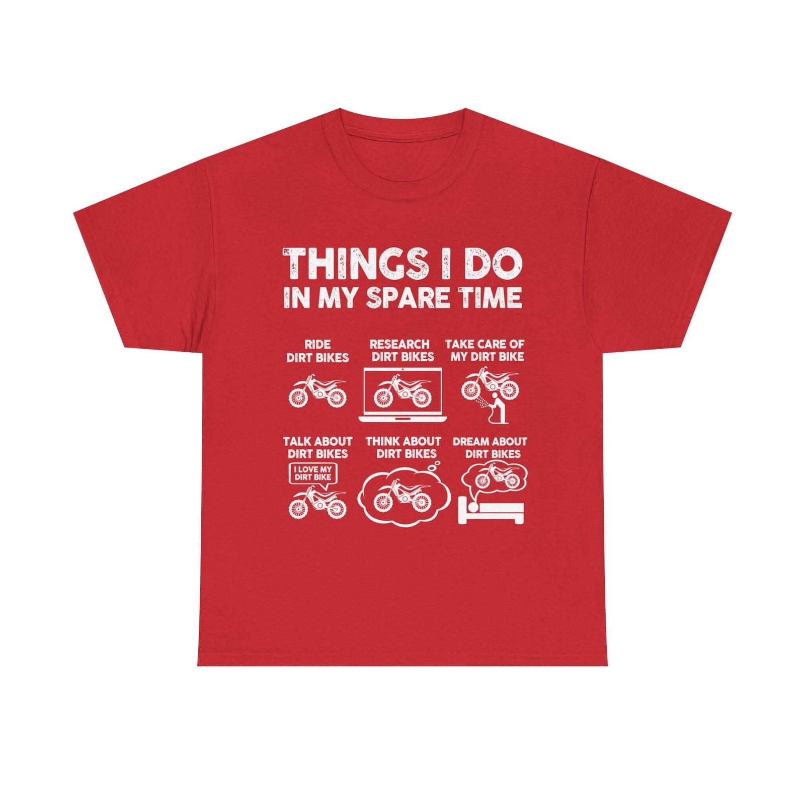 Things I Do in My Spare Time Dirt Bike T-Shirt tee front view - gearhead gift