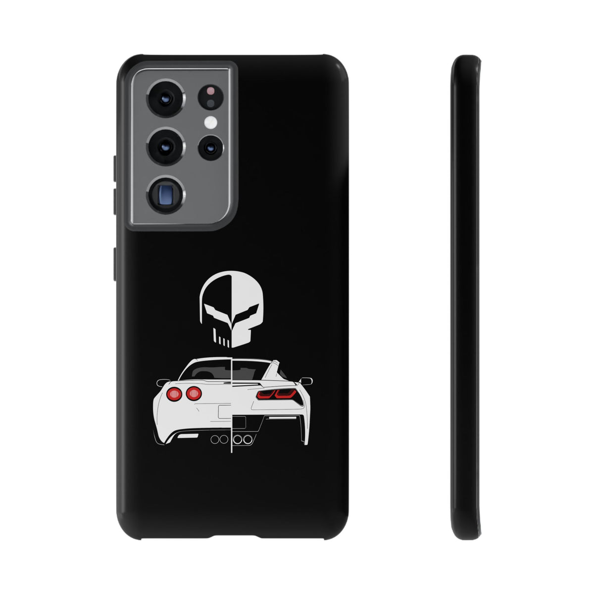 Corvette Punisher Skull Tough Phone Case | Muscle Car Guy Gift