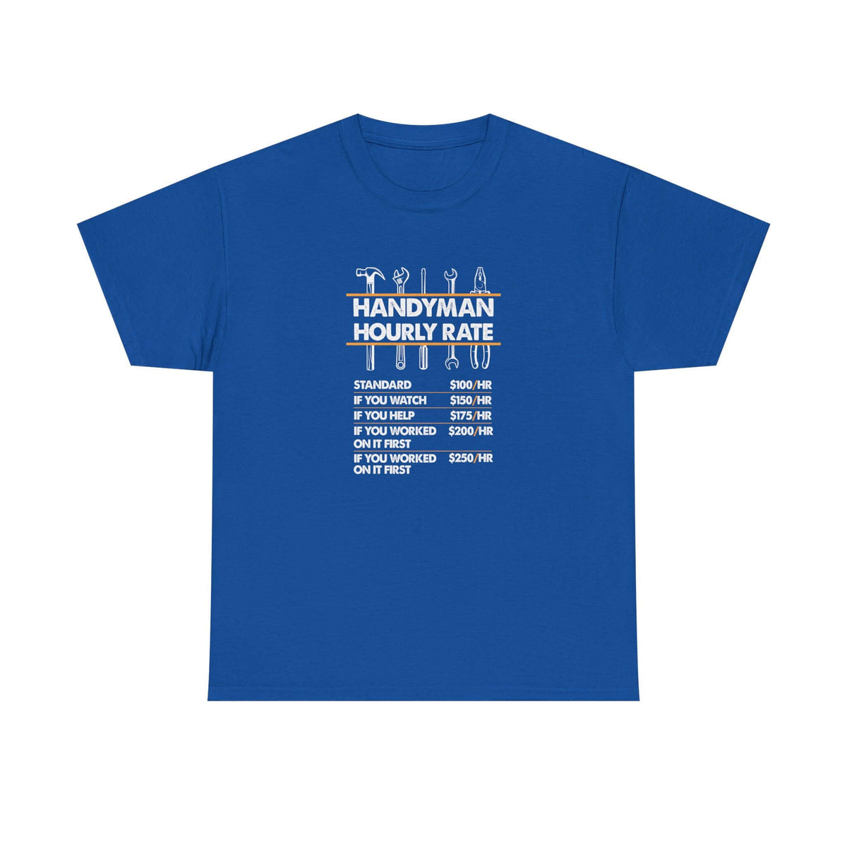 Handyman Hourly Rate T-Shirt t-shirt flat lay - automotive gift