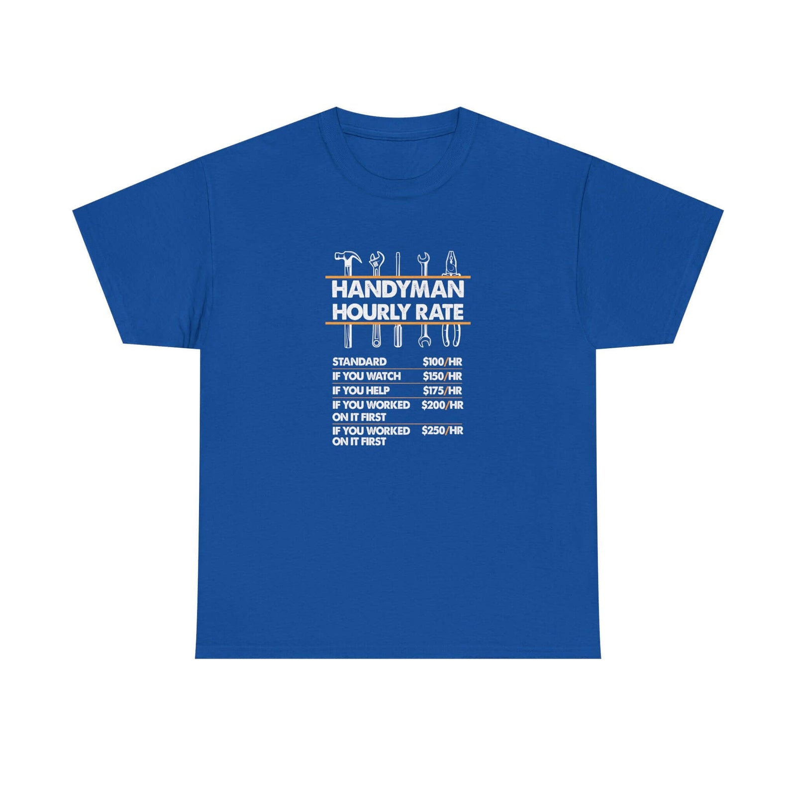 Handyman Hourly Rate T-Shirt t-shirt flat lay - automotive gift