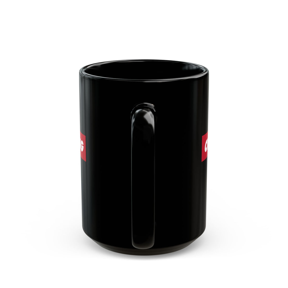 Civic Gang Coffee Mug - 15oz black coffee mug, handle facing front