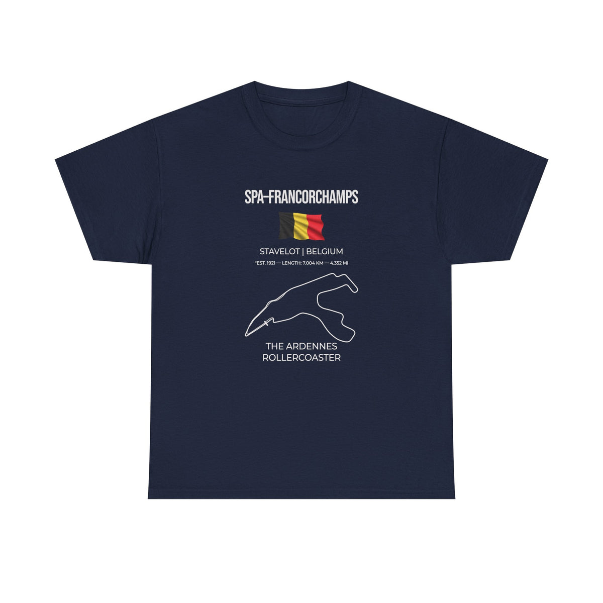 Spa-Francorchamps F1 Racing Track T-Shirt - Navy