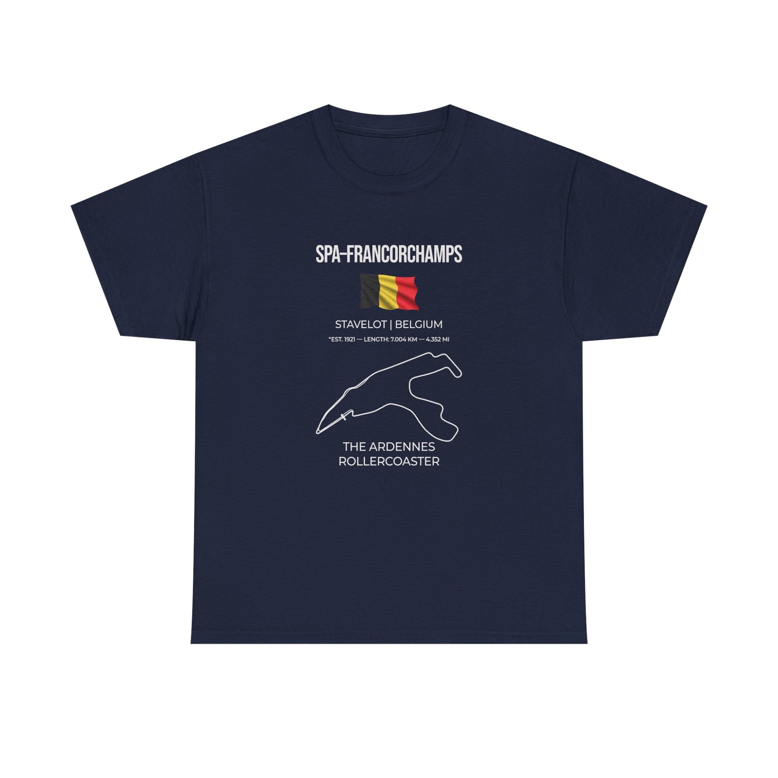 Spa-Francorchamps F1 Racing Track T-Shirt - Navy