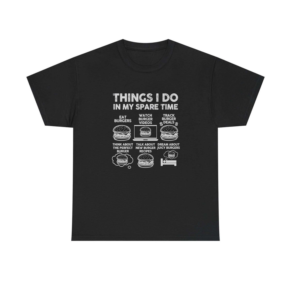 Things I Do in My Spare Time Burger T-Shirt shirt detail - petrolhead gift tee