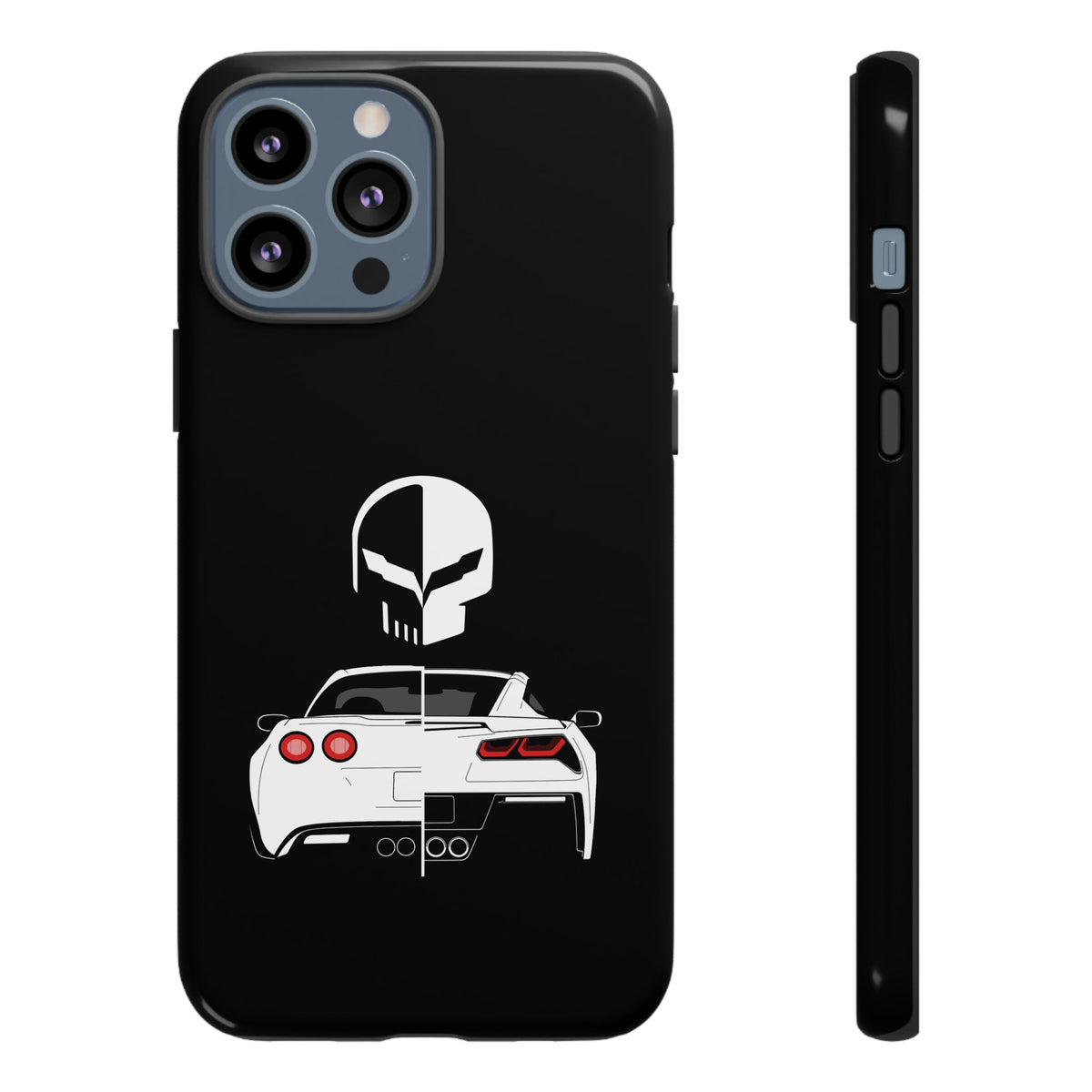 Corvette Punisher Skull Tough Phone Case | Muscle Car Guy Gift