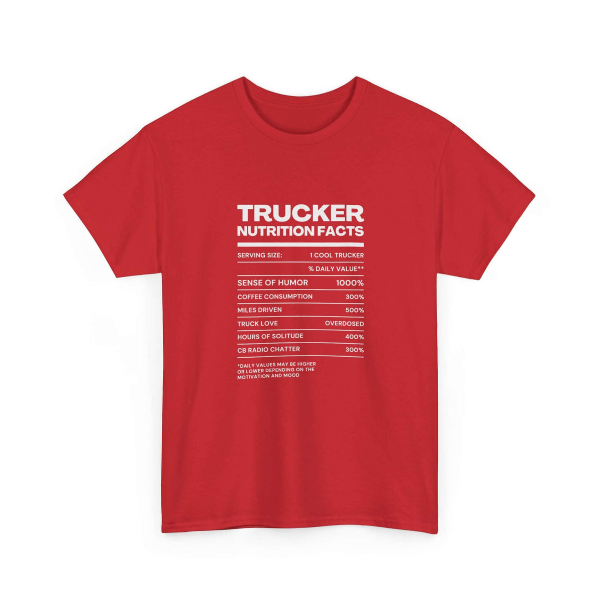 Trucker Nutrition Facts T-Shirt | Funny Truck Driver Gift