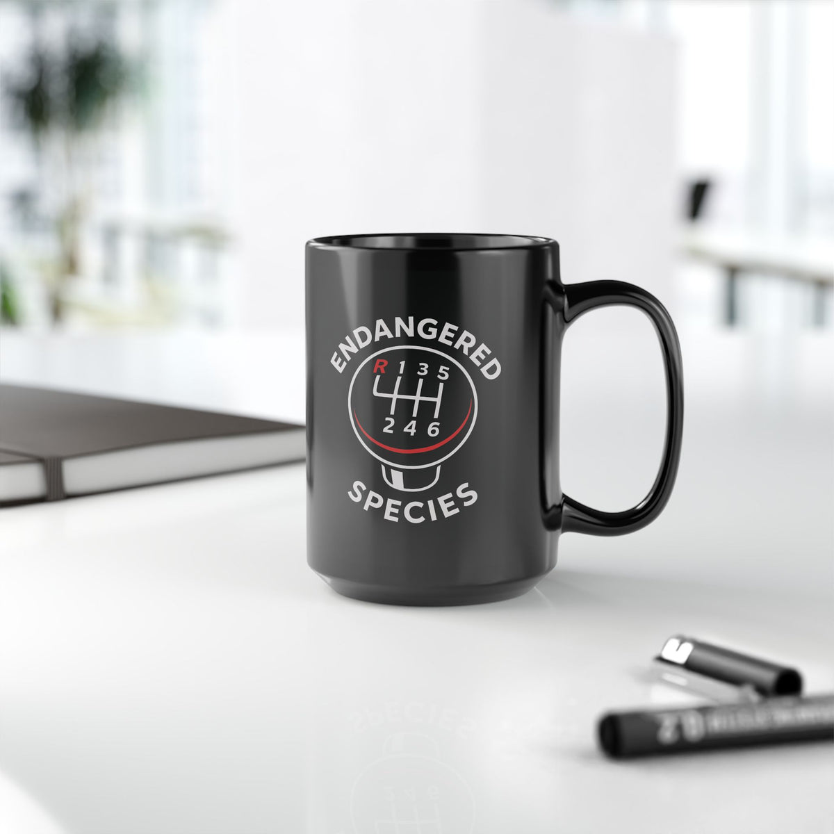 Endangered Species Stick Shift Mug mug design - petrolhead gift