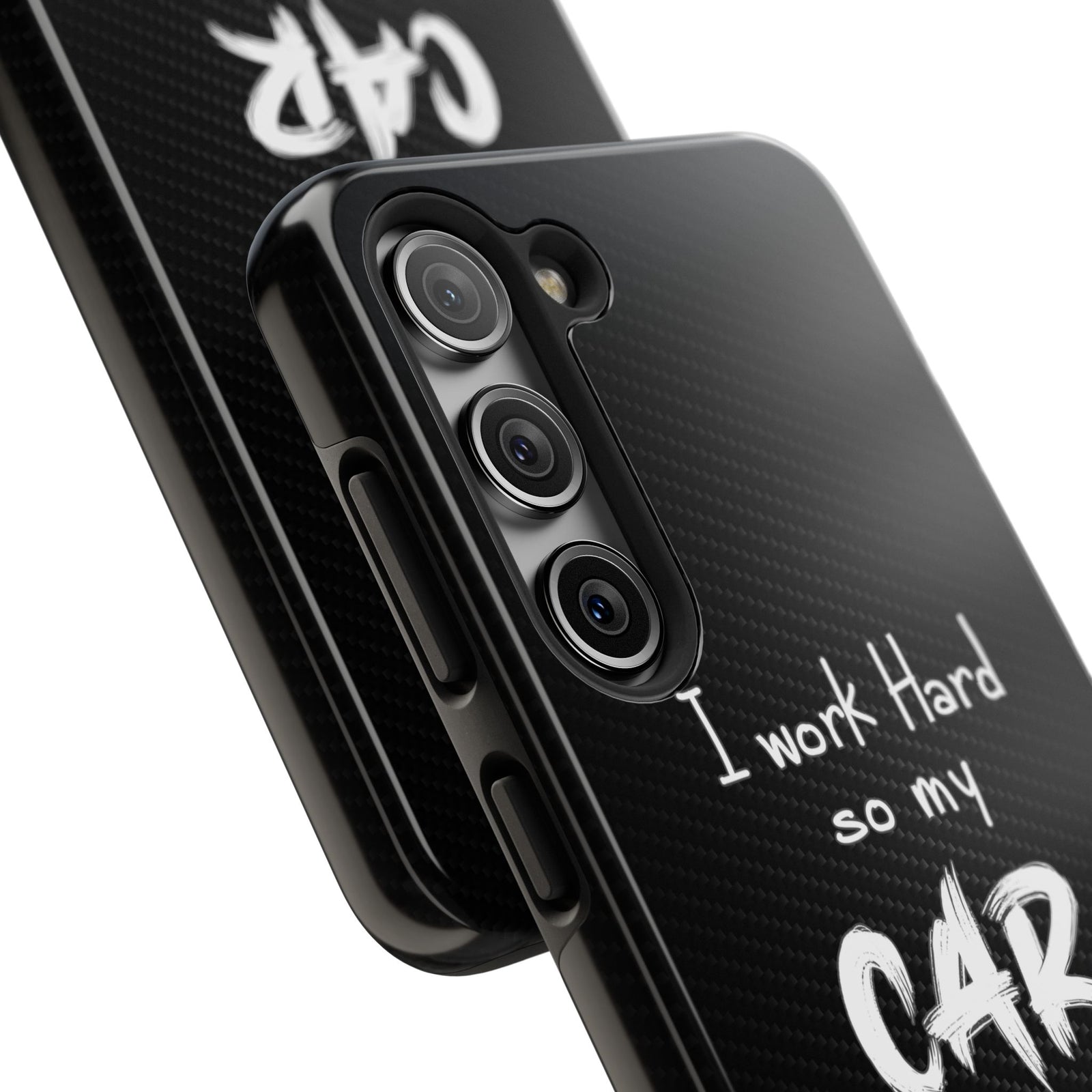 Working Hard For My Car Tough Phone Case - Samsung Galaxy S23, camera cutout close-up
