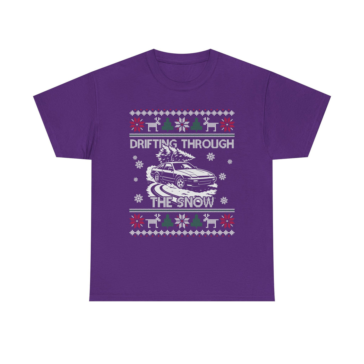 Drifting Through the Snow Ugly Christmas Shirt, Holiday Gift Tee, Christmas Party, JDM Drift Car Guy T-Shirt