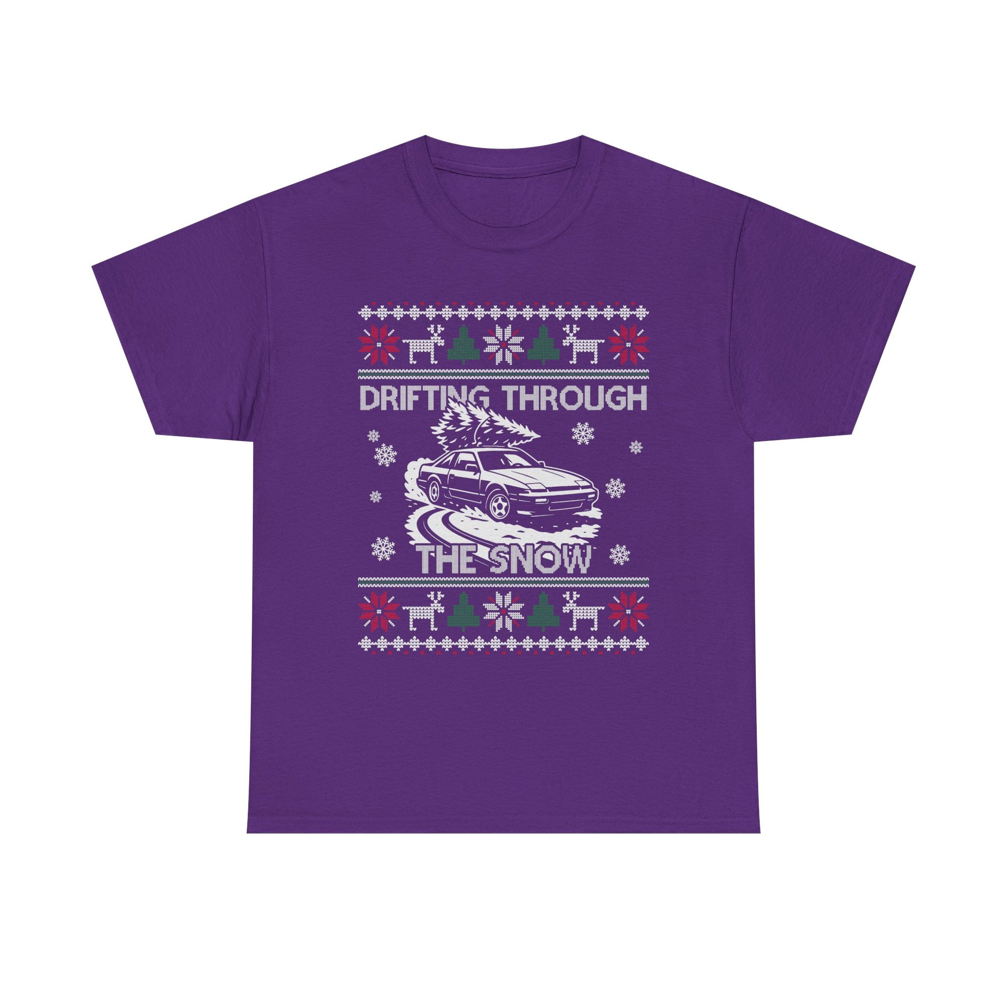 Drifting Through the Snow Ugly Christmas Shirt, Holiday Gift Tee, Christmas Party, JDM Drift Car Guy T-Shirt