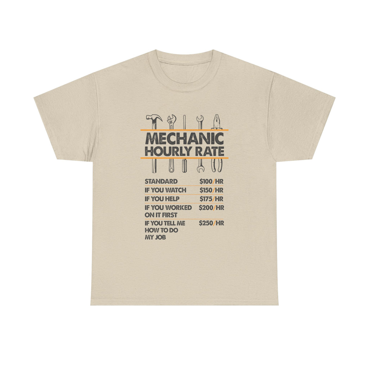 Mechanic Hour Rate T-Shirt | Funny Car Guy Mechanic Tee