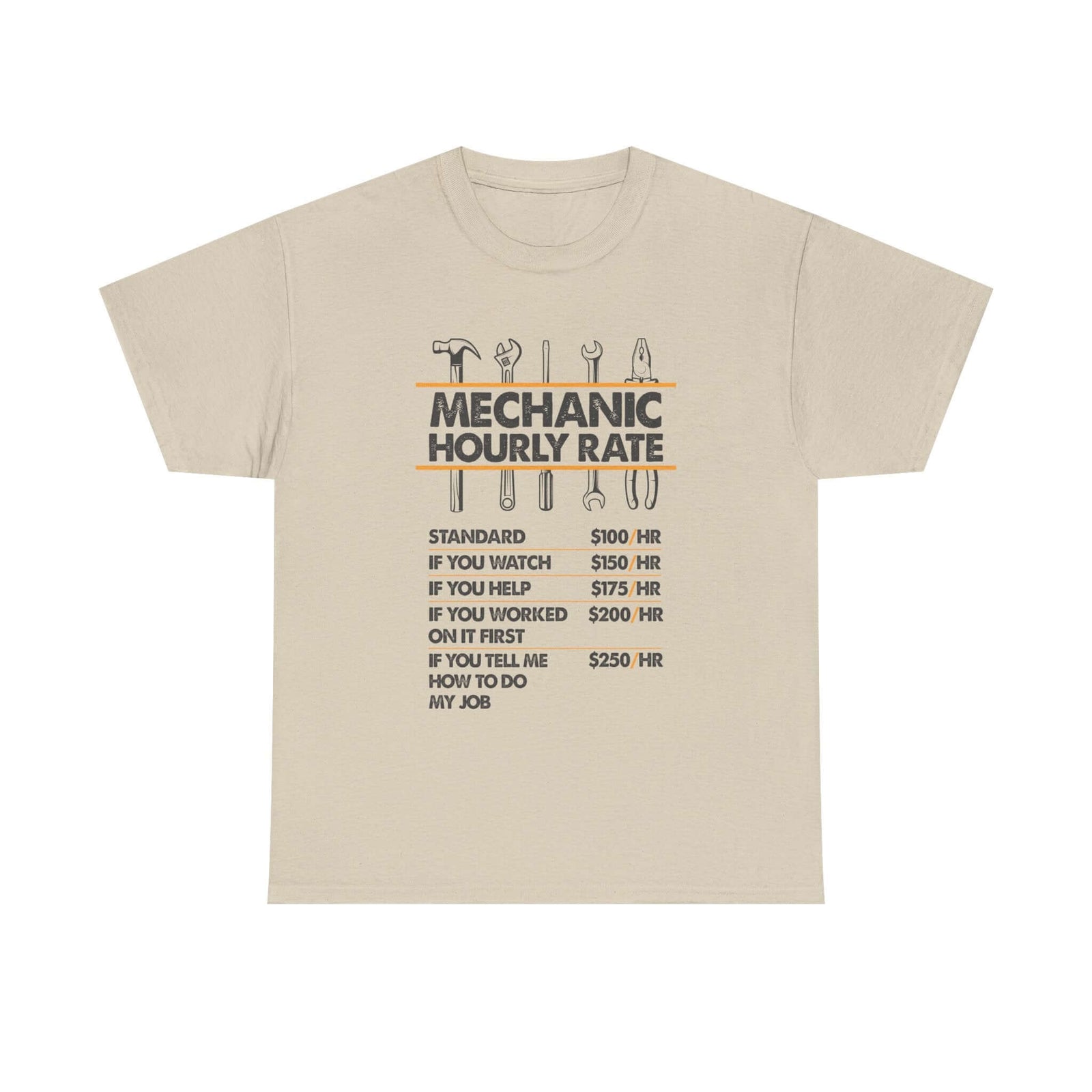 Mechanic Hour Rate T-Shirt t-shirt front - car lover gift