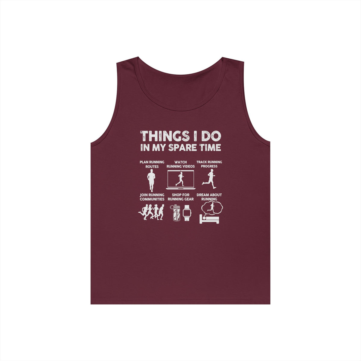 Funny Running Tank Top for Men, Things I Do In My Spare Time Sleeveless Shirt, Marathon Runner Gift, Gym Workout Singlet