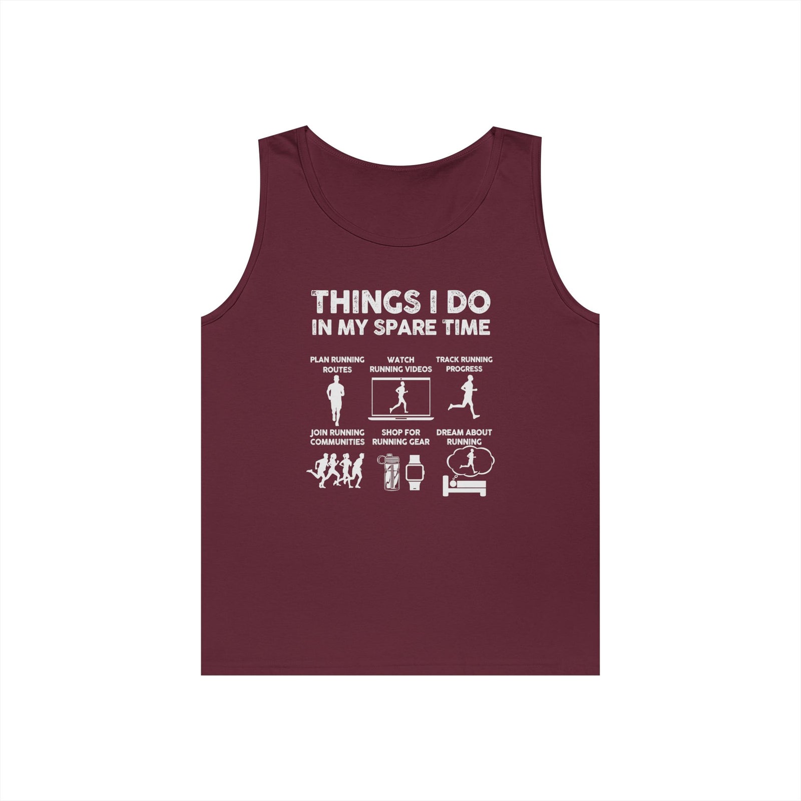 Funny Running Tank Top for Men, Things I Do In My Spare Time Sleeveless Shirt, Marathon Runner Gift, Gym Workout Singlet
