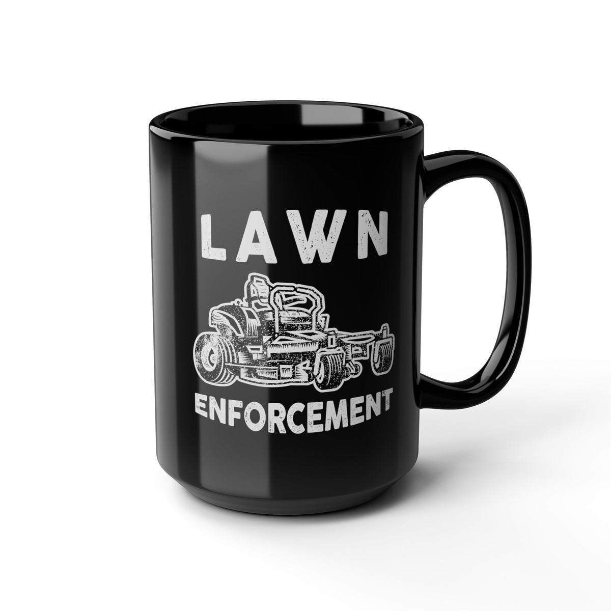 Lawn Enforcement mug - funny lawn mowing humor design - gift for yard enthusiast