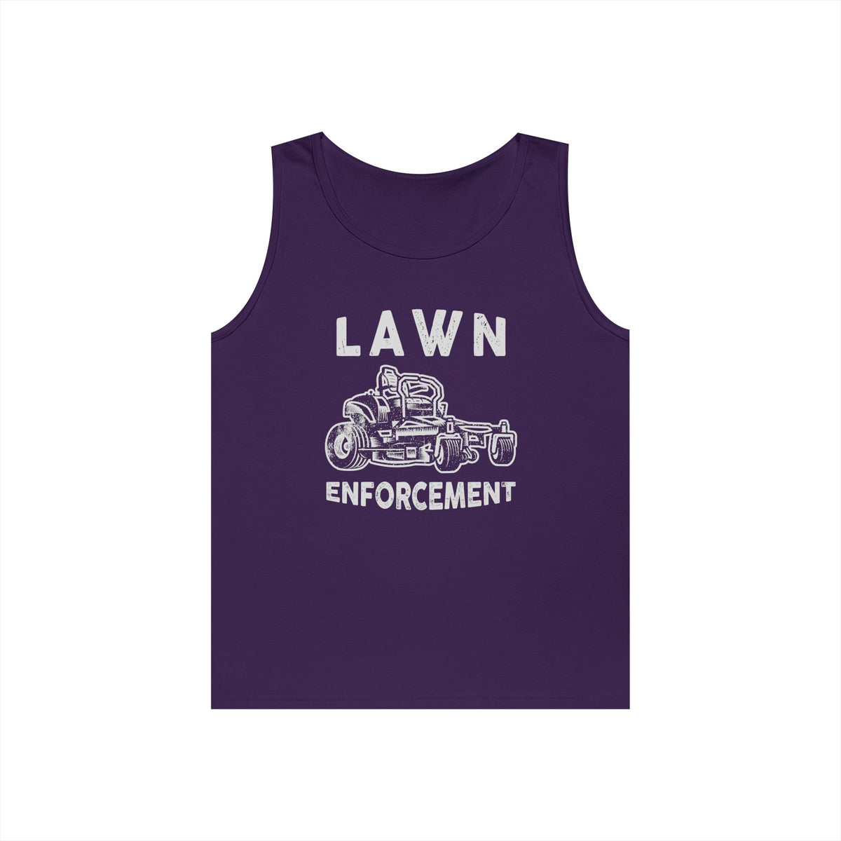 Lawn Enforcement Tank Top for Men, Funny Mowing Officer Sleeveless Shirt, Zero Turn Mower Gift, Gardener Singlet