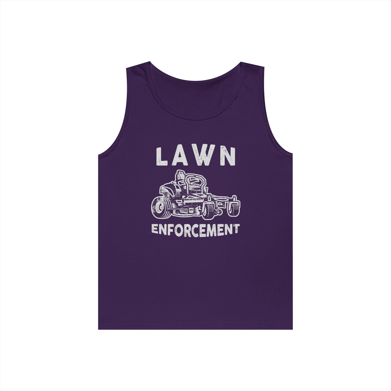 Lawn Enforcement Tank Top for Men, Funny Mowing Officer Sleeveless Shirt, Zero Turn Mower Gift, Gardener Singlet