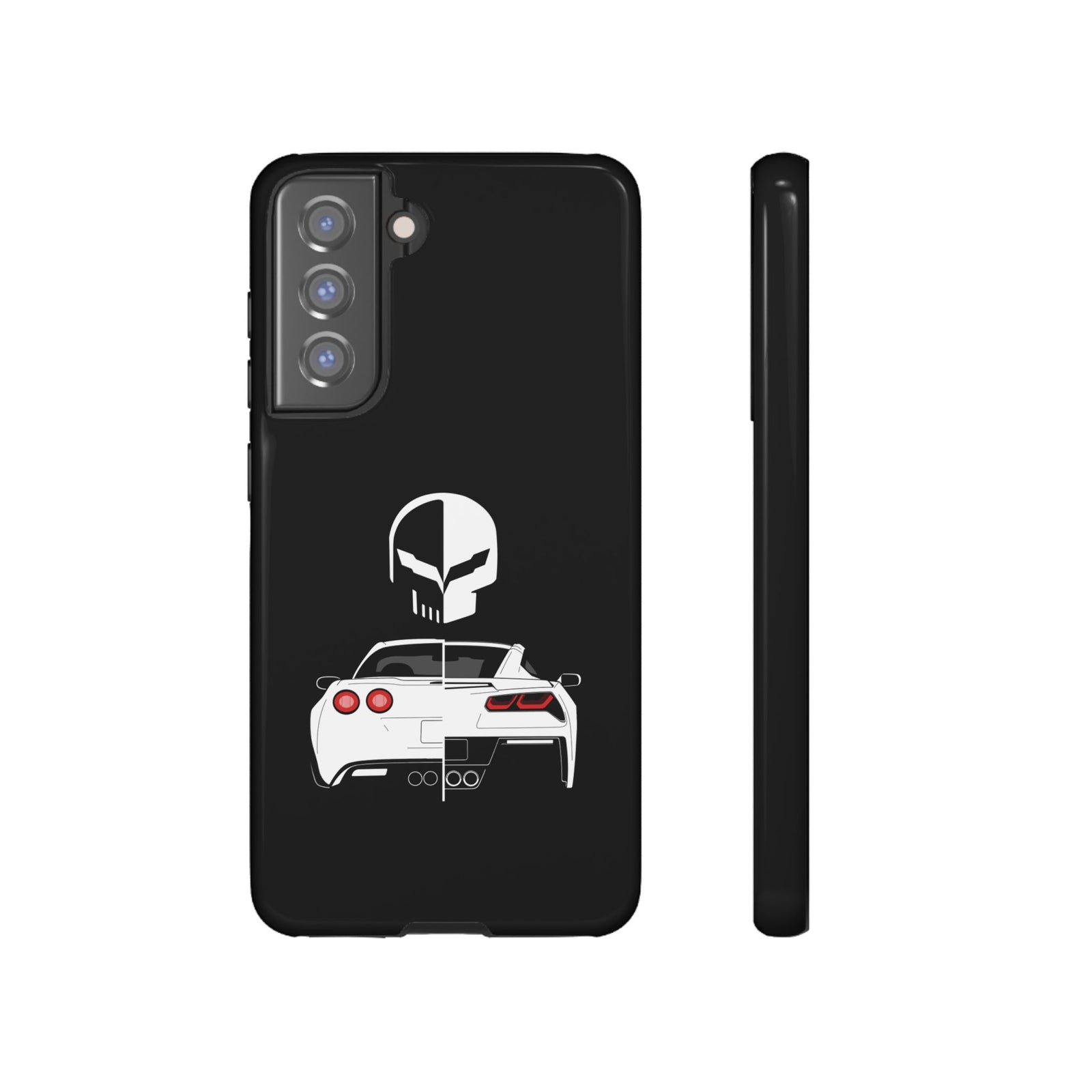 Corvette Punisher Skull Tough Phone Case | Muscle Car Guy Gift