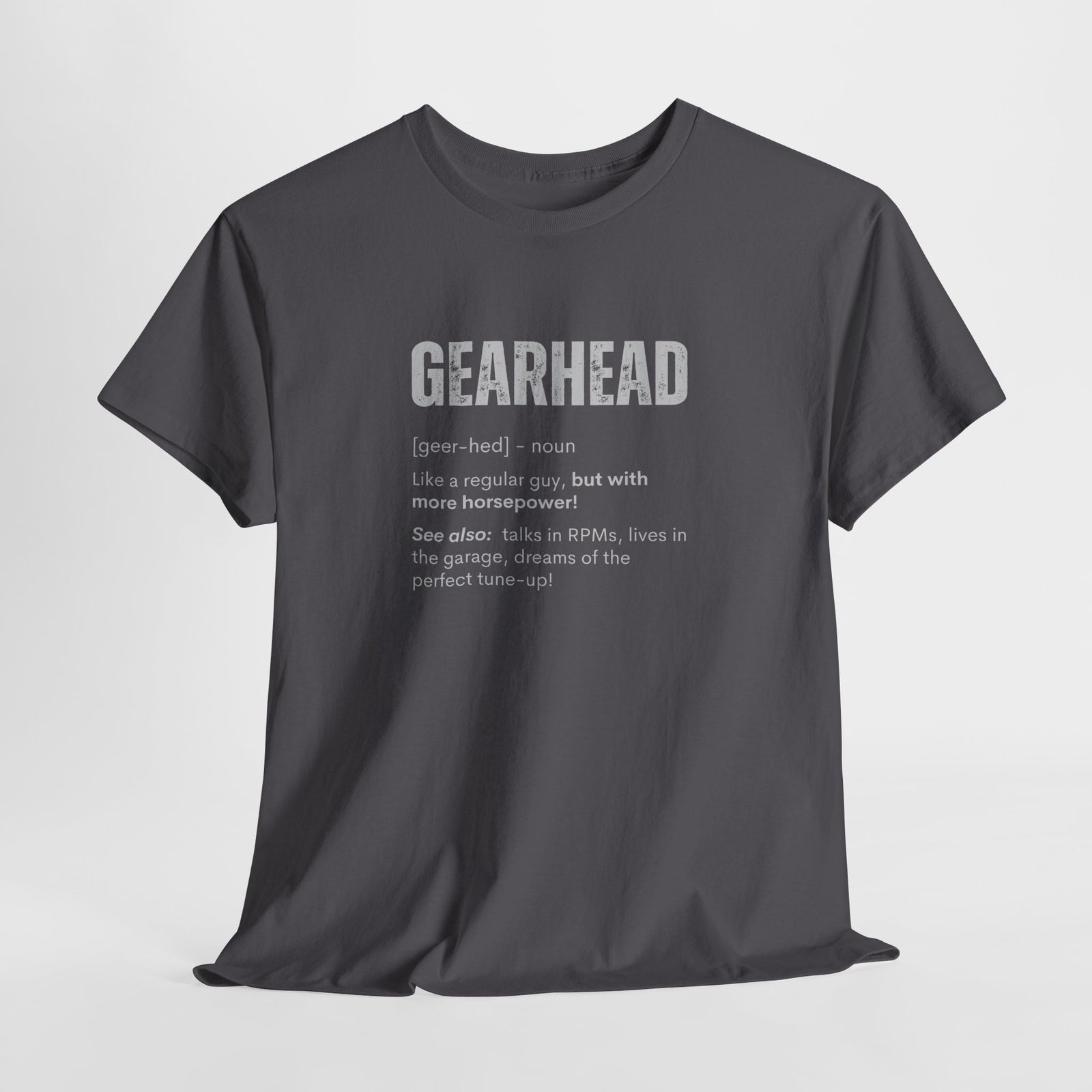 Gearhead Definition shirt in dark heather | Car enthusiast humor tee | 365CarMods