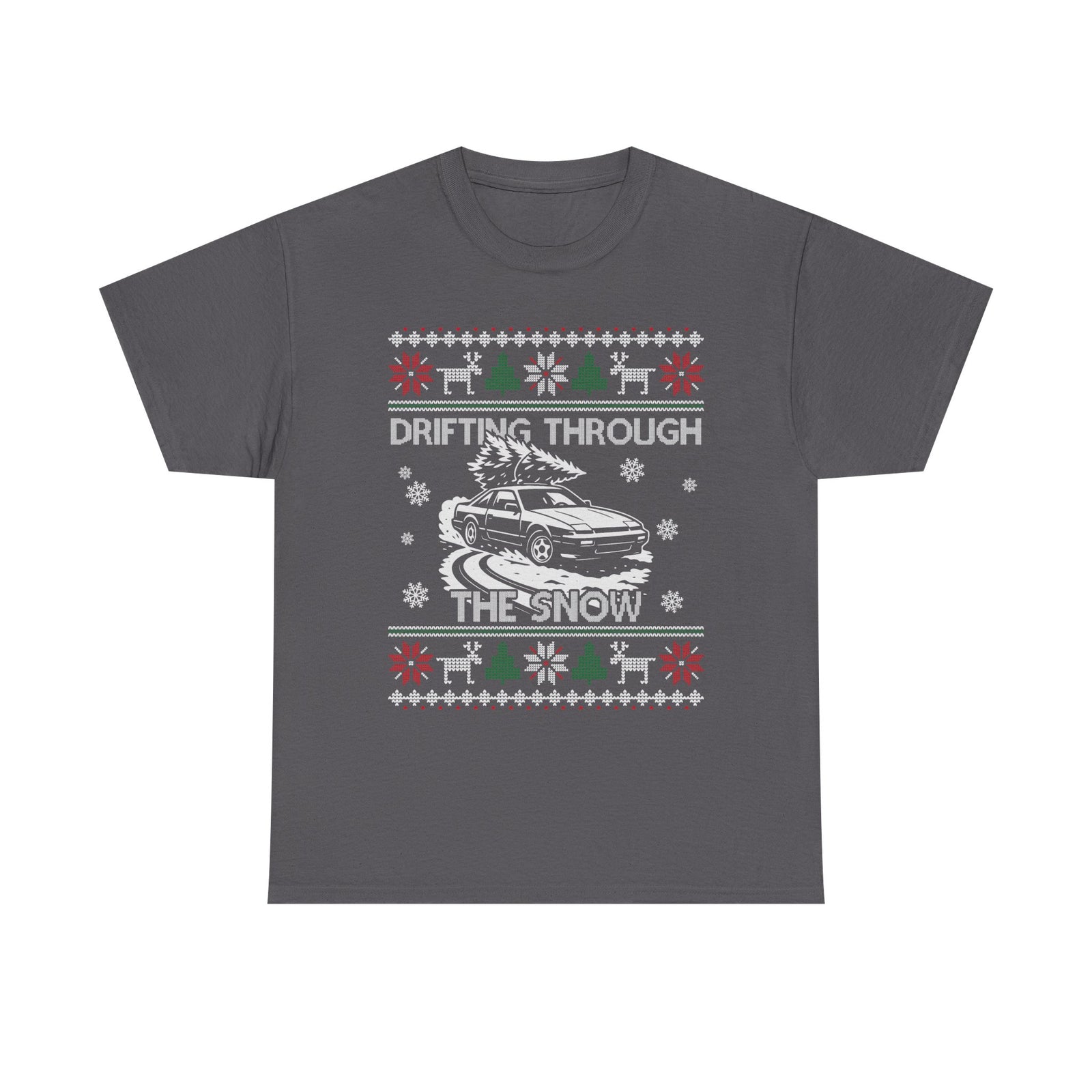 Drifting Through the Snow Ugly Christmas Shirt, Holiday Gift Tee, Christmas Party, JDM Drift Car Guy T-Shirt