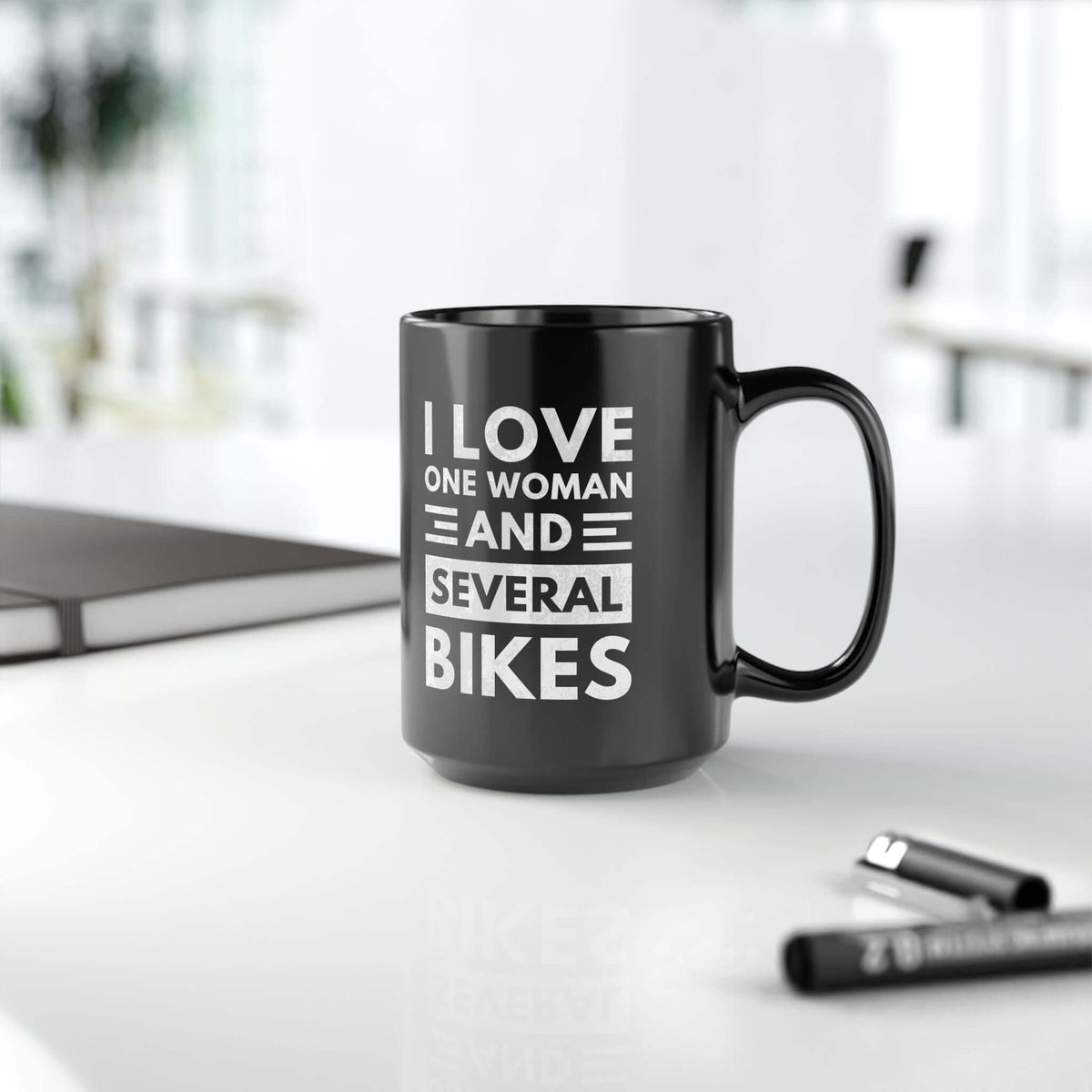 I Love One Woman and Several Bikes Coffee Mug mug design - petrolhead gift