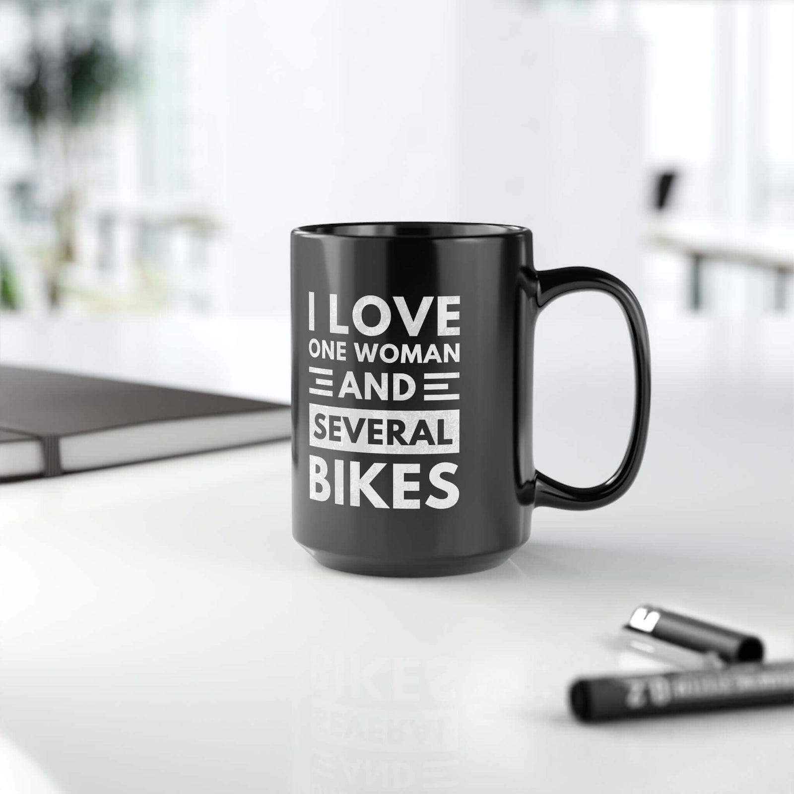 I Love One Woman and Several Bikes Coffee Mug mug design - petrolhead gift