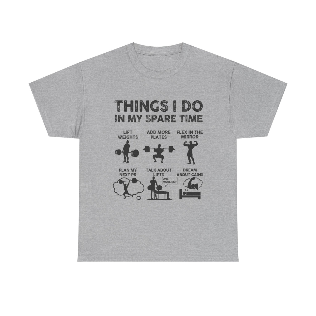 Things I Do In My Spare Time T-Shirt | Funny Gym Workout Tee for Men