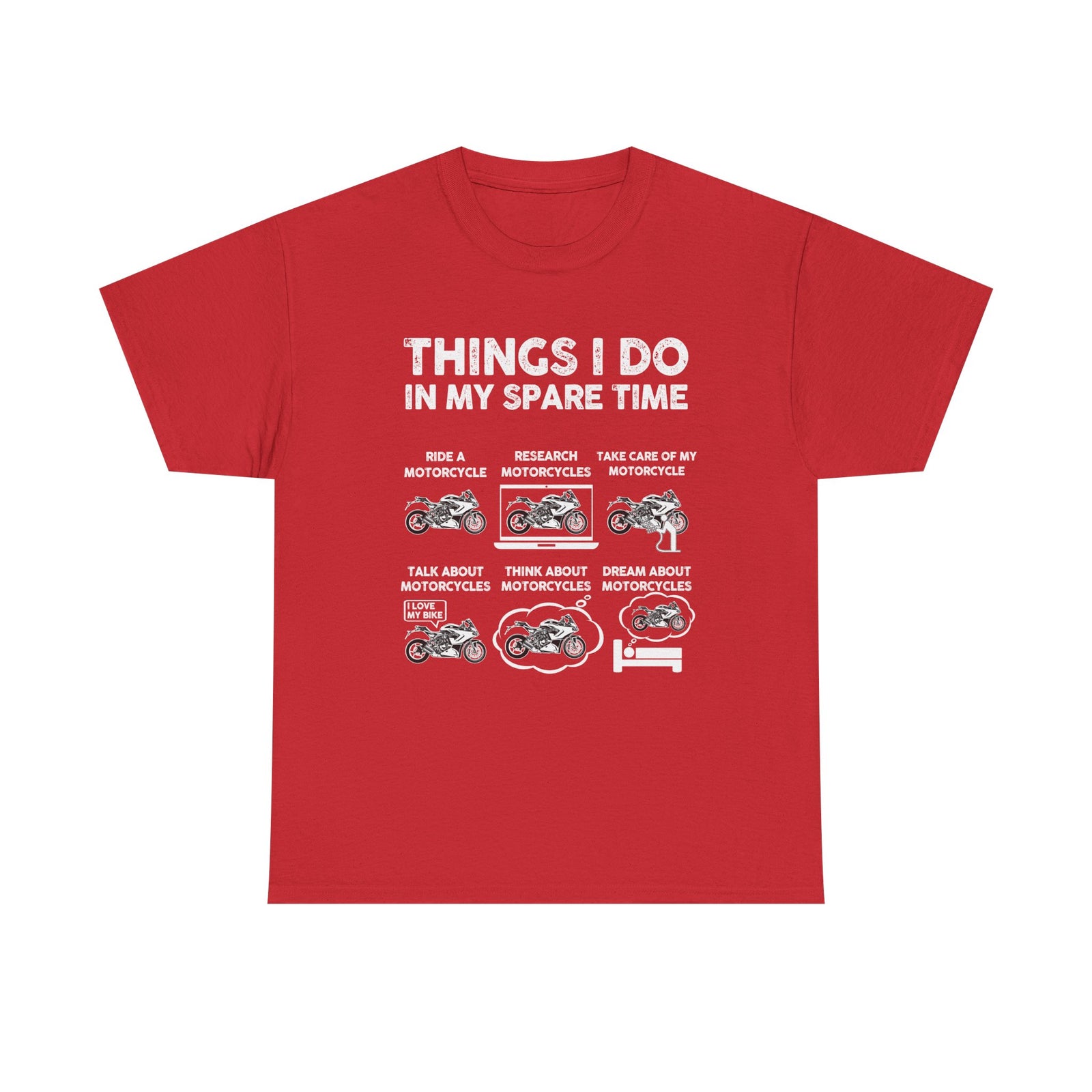 Motorcycle Things I Do In My Spare Time on model - biker tee