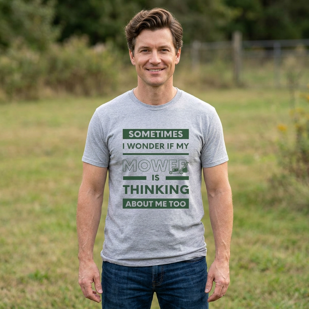 Sometimes I Wonder If My Mower Is Thinking About Me funny lawn t-shirt