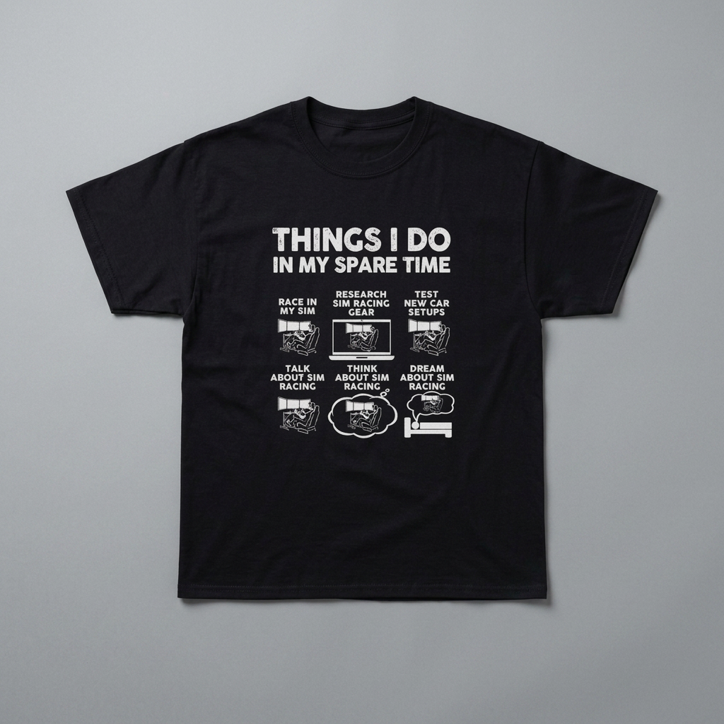 Things I Do In My Spare Time SIM Racing t-shirt - sim racing hobby tee
