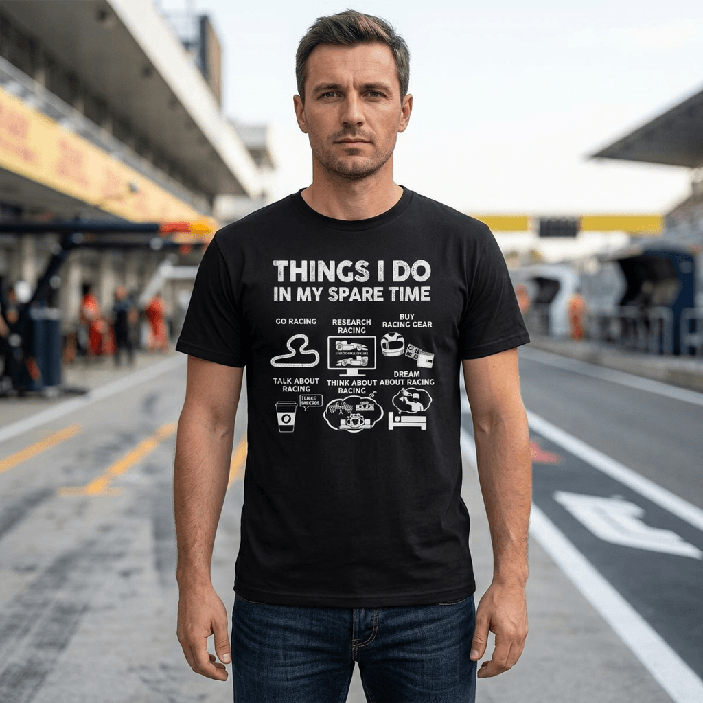 Things I Do in My Spare Time Racing T-Shirt t-shirt - funny car enthusiast gift