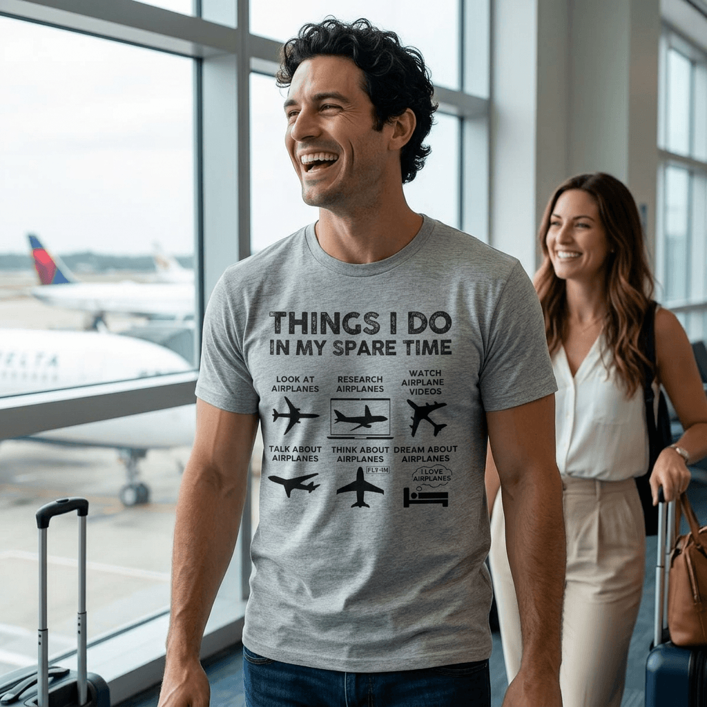 Things I Do in My Spare Time Aviation t-shirt - funny pilot airplane lover design - aviation gift