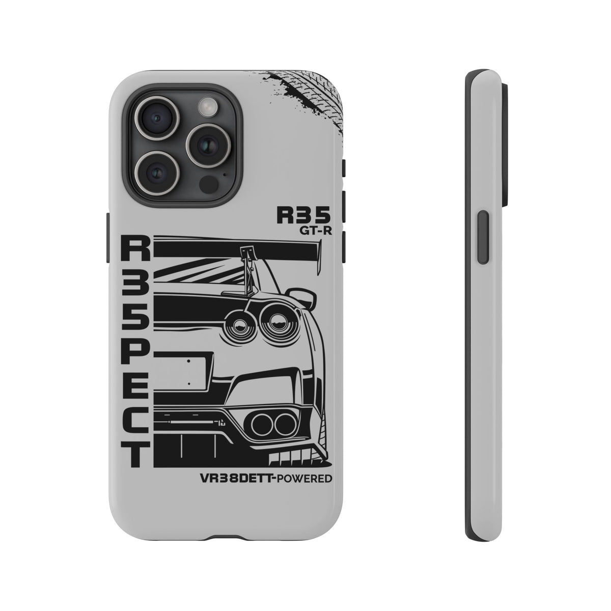 JDM Front View Tough Phone Case - iPhone 15 Pro Max, glossy, front and side view