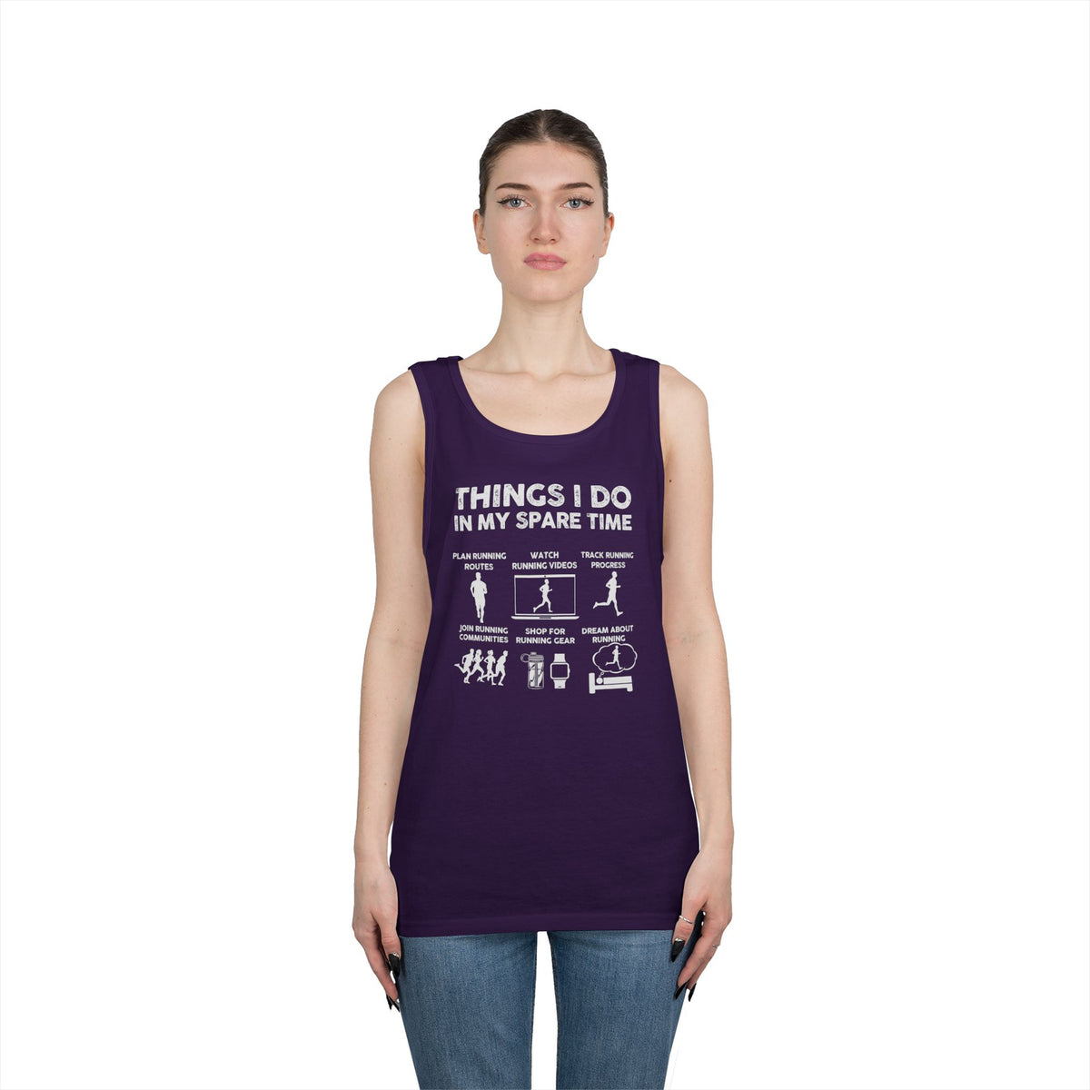Funny Running Tank Top for Men, Things I Do In My Spare Time Sleeveless Shirt, Marathon Runner Gift, Gym Workout Singlet