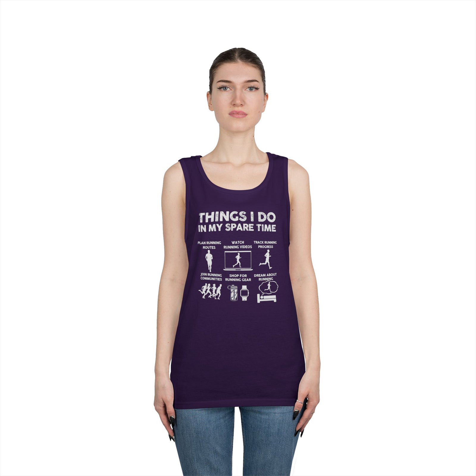 Funny Running Tank Top for Men, Things I Do In My Spare Time Sleeveless Shirt, Marathon Runner Gift, Gym Workout Singlet