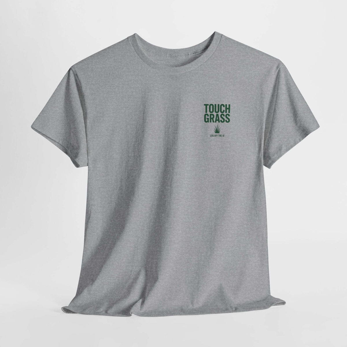 Touch Grass minimalist t-shirt - small left-chest print - programmer gift tee