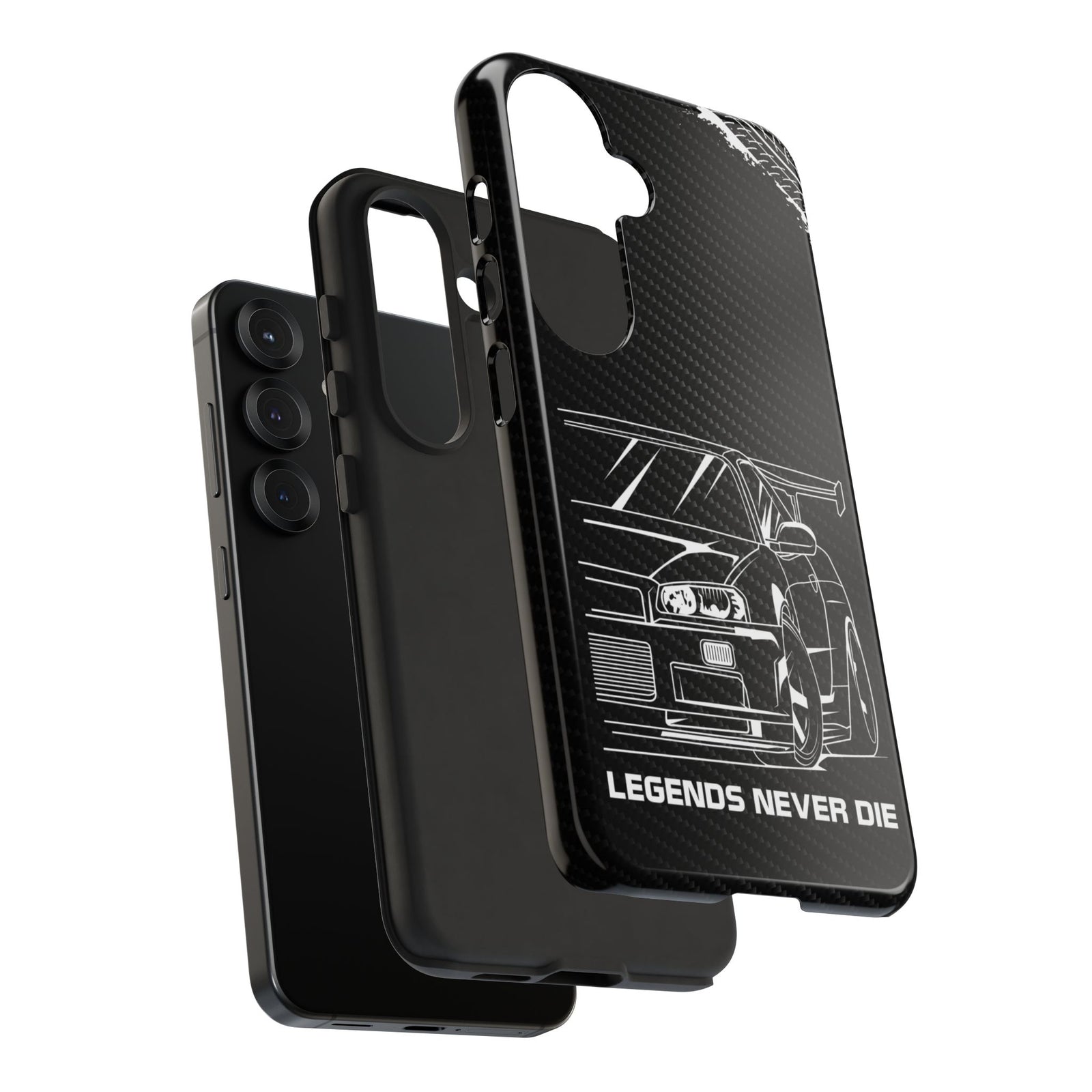 JDM Legends Never Die Tough Phone Case - Samsung Galaxy S25, glossy, dual-layer protection
