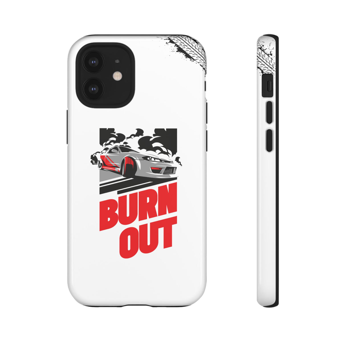 JDM Burnout Tough Car Phone Case - iPhone 12 Mini, glossy, front and side view