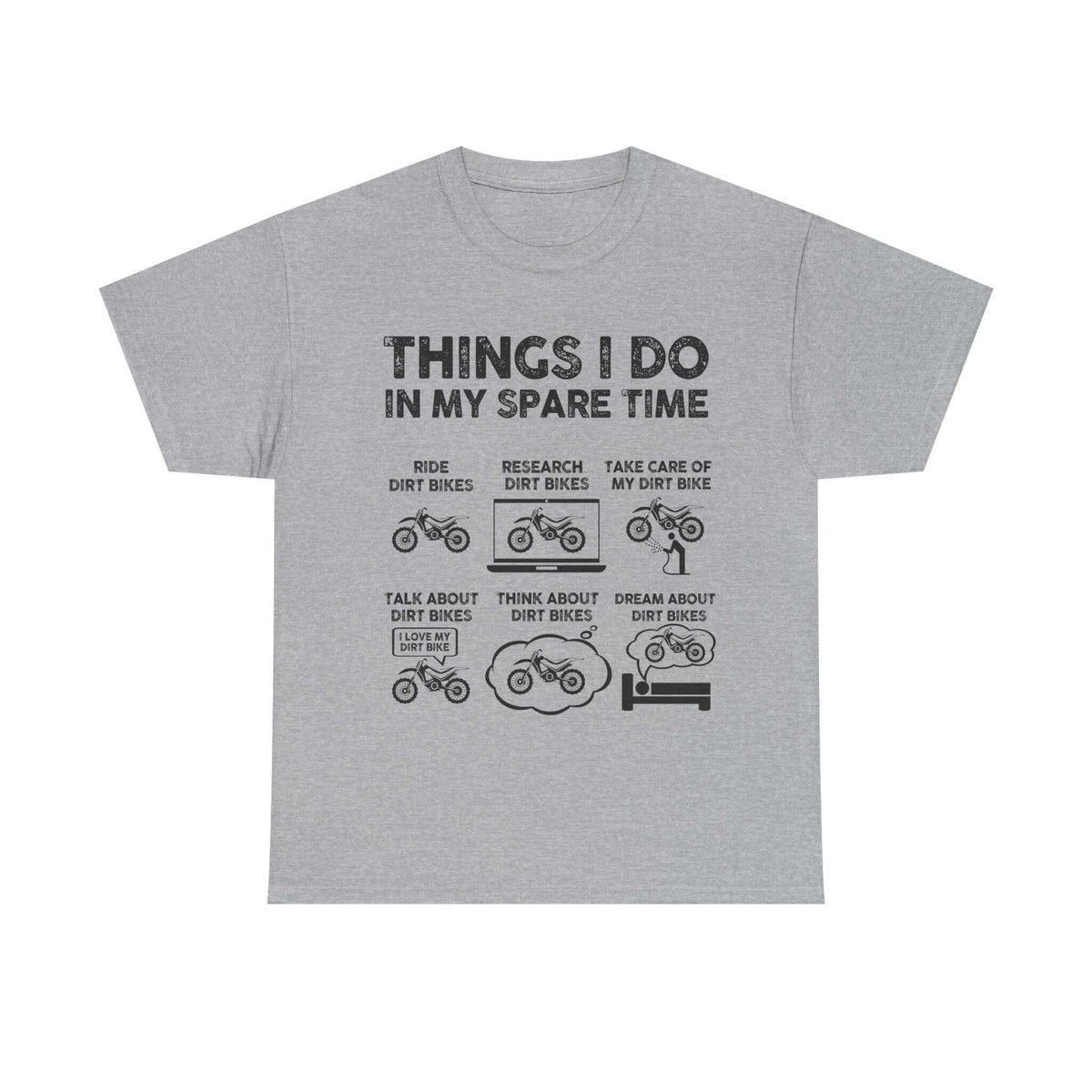 Man wearing Things I Do in My Spare Time Dirt Bike T-Shirt shirt - car enthusiast gift